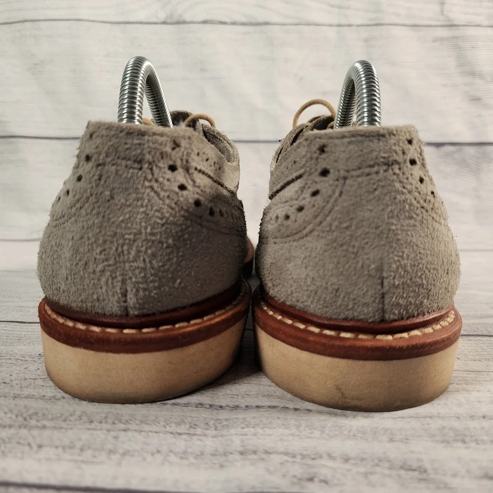 Allen Edmonds Strandmok Men's Size 8.5D Cap Toe Gray Suede Oxford Vibram Gumlite - Picture 4 of 7